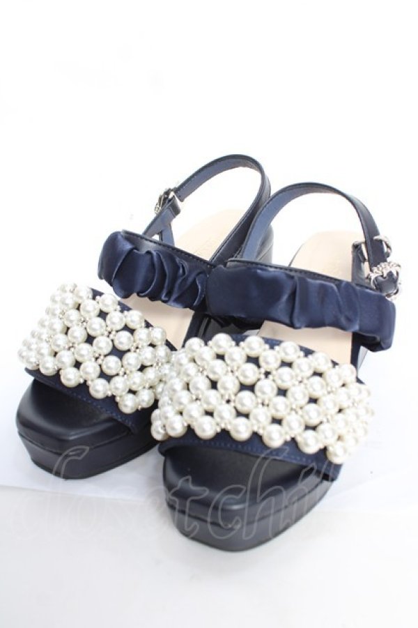 画像1: axes femme POETIQUE / パールサンダル S 紺 Y-25-12-22-059-AX-SH-SZ-ZY (1)