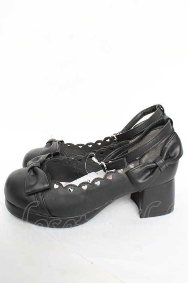 画像2: csT&P / 夢見るハートパンプス M 黒 Y-25-12-22-060-LO-SH-SZ-ZY (2)