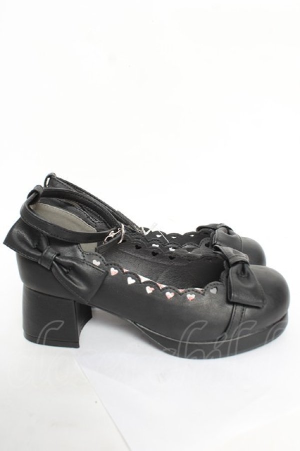 画像4: csT&P / 夢見るハートパンプス M 黒 Y-25-12-22-060-LO-SH-SZ-ZY (4)