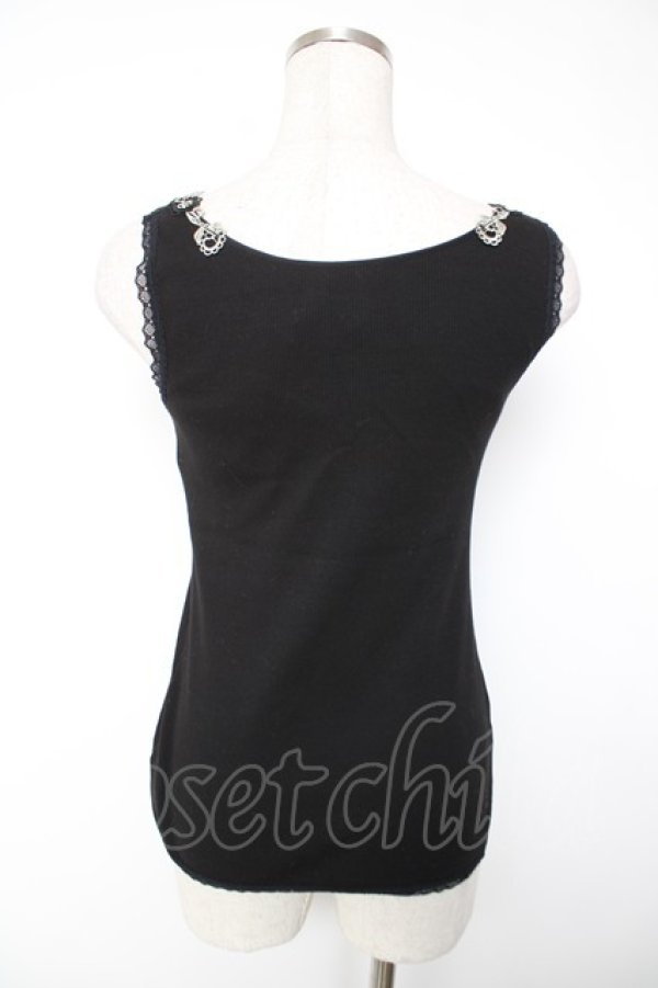 画像2: axes femme / カップ付ローズレースタンク M 黒 Y-25-12-22-061-AX-TO-SZ-ZY (2)