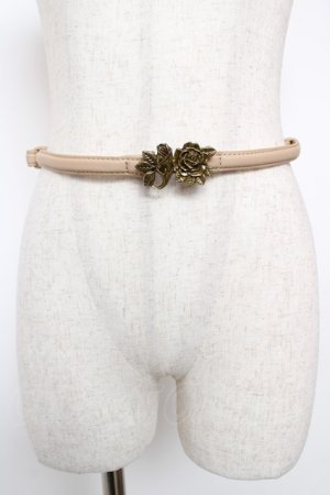 画像: axes femme / ローズデザイン細ベルト  ベージュ Y-25-12-22-010-AX-ZA-SZ-ZY