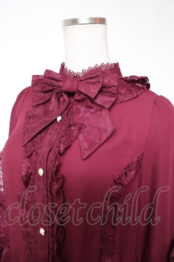 画像3: Chalmiere / 姫袖7分丈ブラウス M ワイン Y-25-12-22-063-LO-BL-SZ-ZY (3)