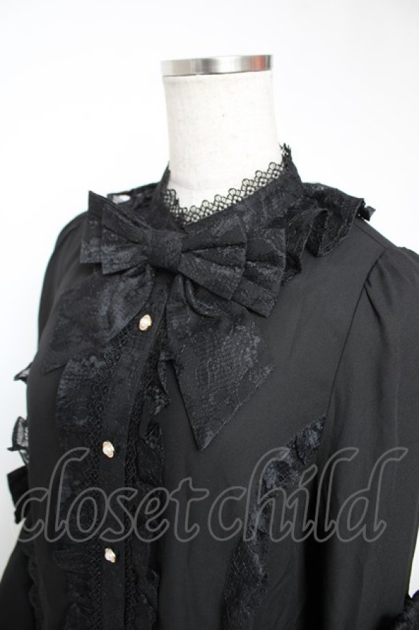 画像3: Chalmiere / 姫袖7分丈ブラウス M 黒 Y-25-12-22-064-LO-BL-SZ-ZY (3)