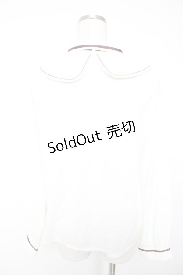 画像2: axes femme / レイヤードカラー刺繍ブラウス M 茶 Y-25-12-22-065-AX-BL-SZ-ZS (2)