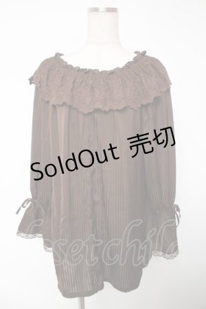 画像: axes femme / フリルブラウス F 茶 Y-25-12-22-068-AX-BL-SZ-ZS