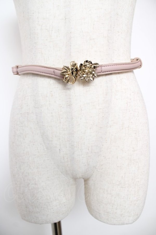 画像1: axes femme / ローズデザイン細ベルト  ピンク Y-25-12-22-011-AX-ZA-SZ-ZY (1)