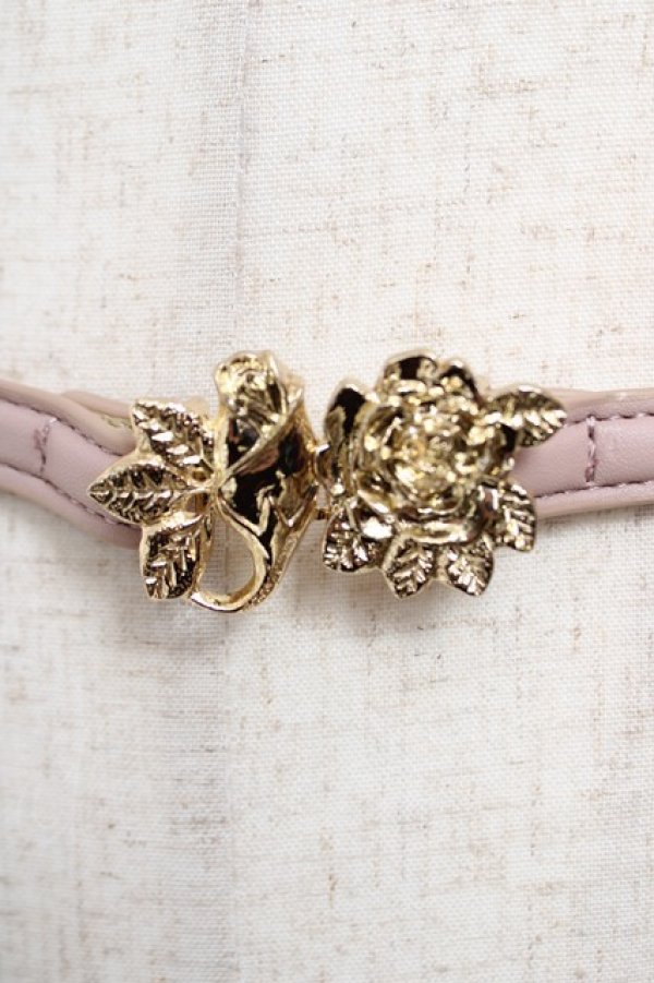 画像2: axes femme / ローズデザイン細ベルト  ピンク Y-25-12-22-011-AX-ZA-SZ-ZY (2)