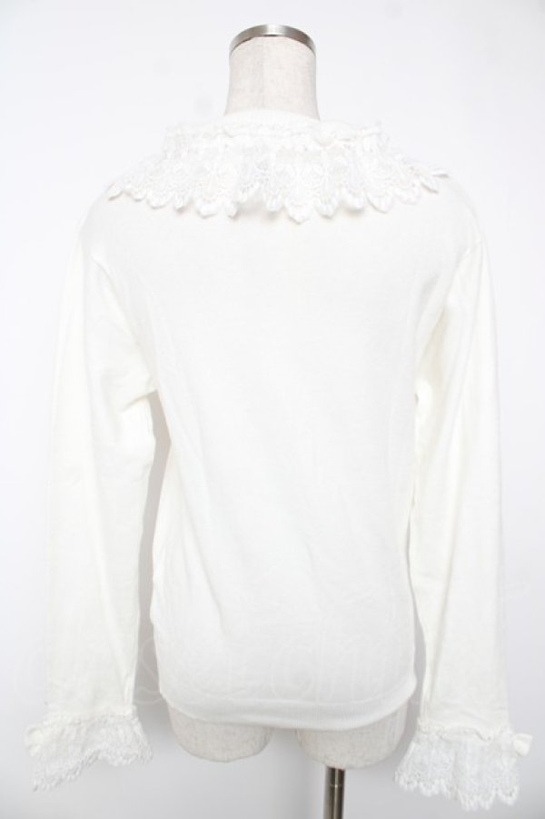 画像2: axes femme kawaii / レーシーフリルニットプル  白 Y-25-12-22-073-AX-TO-SZ-ZY (2)
