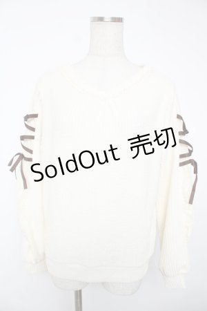 画像: axes femme / 袖レースアップデザインプルオーバー F 生成り Y-25-12-22-074-AX-TO-SZ-ZS