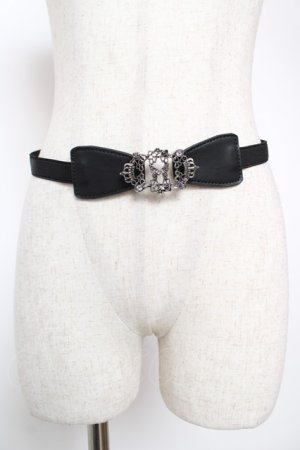 画像: axes femme / リボンデザイン細ゴムベルト  黒 Y-25-12-22-012-AX-ZA-SZ-ZY