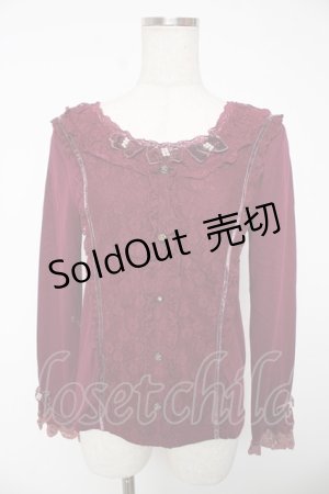 画像: axes femme / 衿元リボンクラシックPO  ワイン Y-25-12-22-076-AX-TO-SZ-ZY