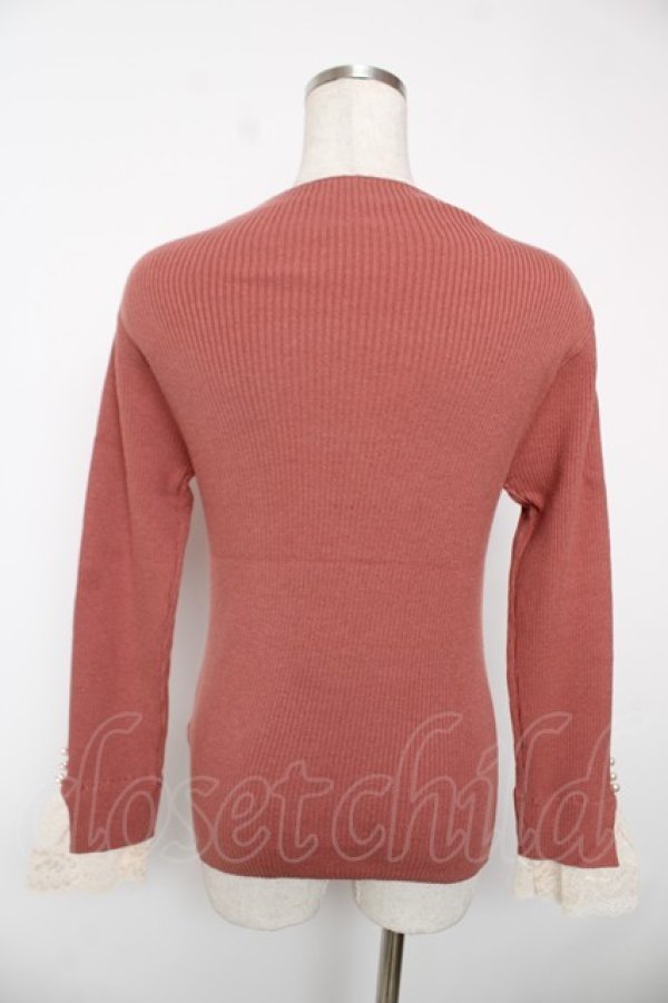 画像2: axes femme / 吸湿発熱袖レースニットプルオーバー F ピンク Y-25-12-22-079-AX-TO-SZ-ZY (2)