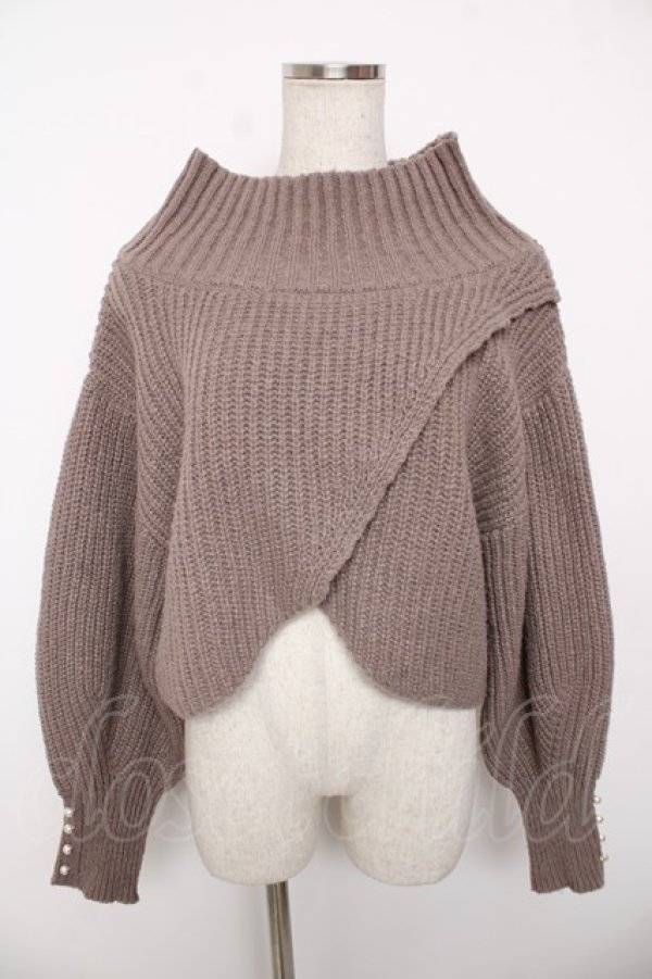 画像1: axes femme POETIQUE / クロップドニット  グレー Y-25-12-22-080-AX-TO-SZ-ZY (1)