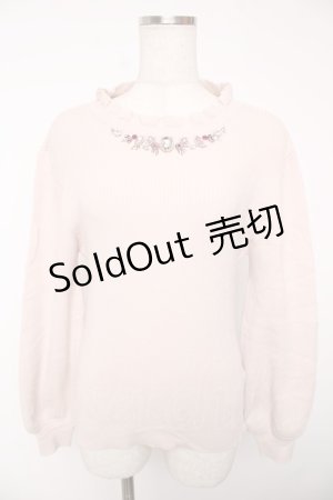 画像: axes femme / ビジューニットプルオーバー M ピンク Y-25-12-22-082-AX-TO-SZ-ZY