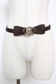 画像1: axes femme / リボンデザイン細ゴムベルト  茶 Y-25-12-22-013-AX-ZA-SZ-ZY (1)
