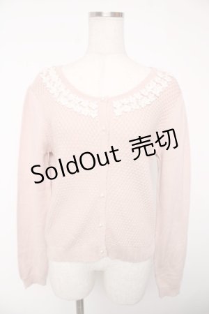 画像: axes femme / お花レースカーディガン  ピンク Y-25-12-22-084-AX-TO-SZ-ZS