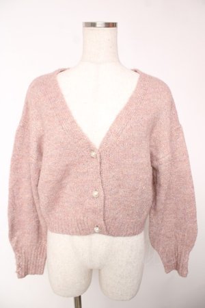 画像: axes femme / ラメショートニットカーディガン  ピンク Y-25-12-22-087-AX-TO-SZ-ZY