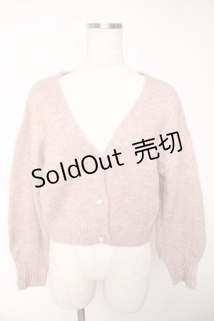 画像: axes femme / ラメショートニットカーディガン  ピンク Y-25-12-22-087-AX-TO-SZ-ZS