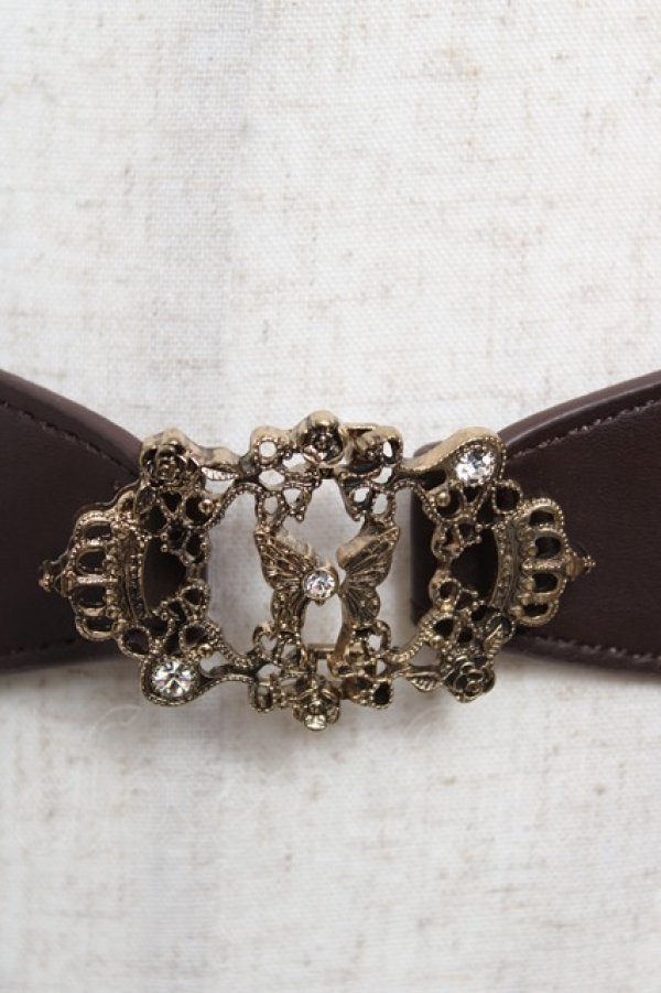 画像2: axes femme / リボンデザイン細ゴムベルト  茶 Y-25-12-22-013-AX-ZA-SZ-ZY (2)