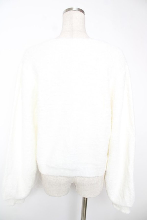 画像2: axes femme / リボン付フェザーニットカーディガン F 白 Y-25-12-22-090-AX-TO-SZ-ZY (2)