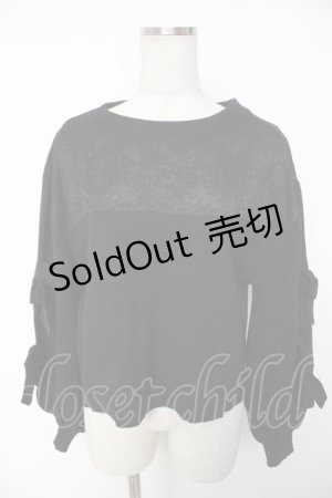 画像: axes femme NOSTALGIE / レース切替ニット  黒 Y-25-12-22-091-AX-TO-SZ-ZY