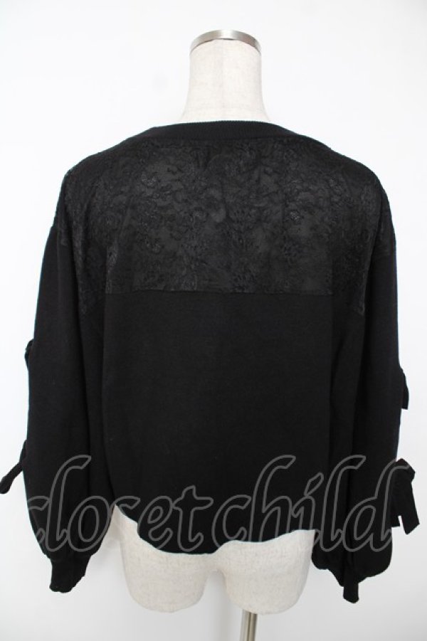 画像2: axes femme NOSTALGIE / レース切替ニット  黒 Y-25-12-22-091-AX-TO-SZ-ZY (2)