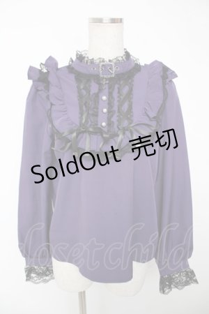 画像: NOEMIE / ゴシックチョーカーバックルレースアップブラウス M 紫 Y-25-12-22-092-LO-BL-SZ-ZY