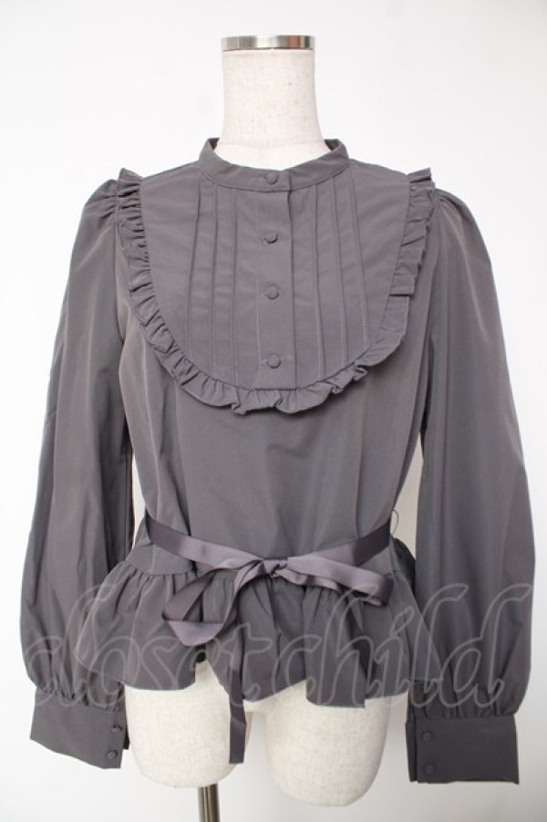 画像1: FLC / 皆方由衣コラボペプラムブラウス M 中灰 Y-25-12-22-093-LO-BL-SZ-ZY (1)