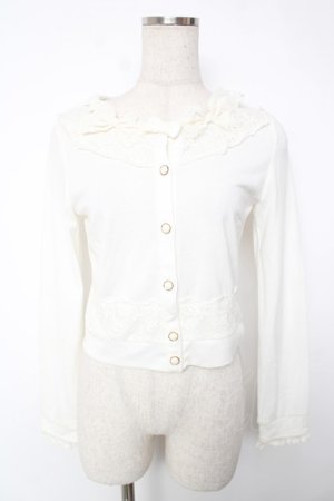 画像: LIZ LISA / リボンモチーフカーディガン 0 白 Y-25-12-22-095-LO-TO-SZ-ZY
