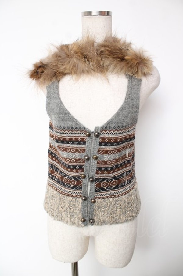 画像1: Jane Marple Dans Le Salon / ニットベスト M グレー Y-25-12-22-097-JM-TO-SZ-ZY (1)