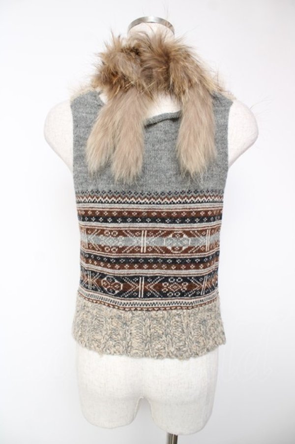 画像2: Jane Marple Dans Le Salon / ニットベスト M グレー Y-25-12-22-097-JM-TO-SZ-ZY (2)