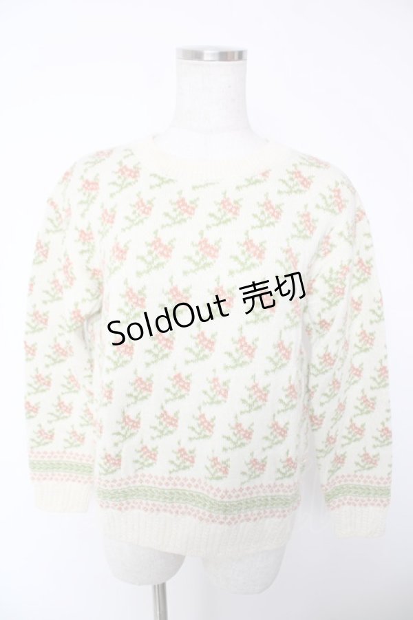 画像1: Jane Marple Dans Le Salon / Flower Branches セーター M アイボリー Y-25-12-22-099-JM-TO-SZ-ZY (1)