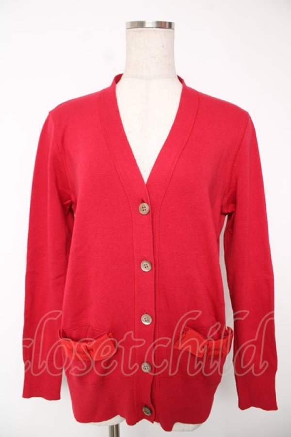 画像1: Jane Marple Dans Le Salon / コットンカシミアカーディガン M 赤 Y-25-12-22-102-JM-TO-SZ-ZY (1)