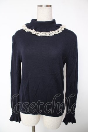 画像: Jane Marple / フリルカラータートルセーター M ネイビー Y-25-12-22-103-JM-TO-SZ-ZY