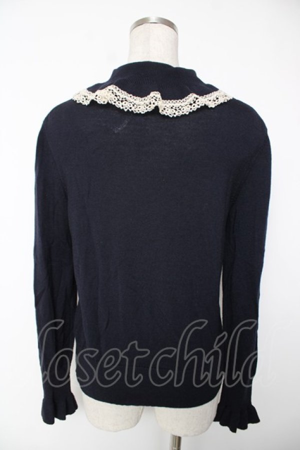 画像2: Jane Marple / フリルカラータートルセーター M ネイビー Y-25-12-22-103-JM-TO-SZ-ZY (2)