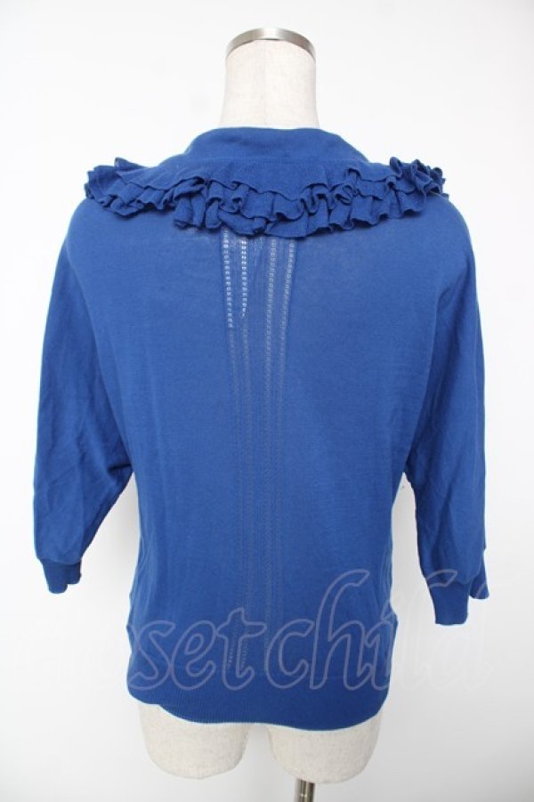 画像2: Jane Marple / フラワーボタンカラーカーディガン M ブルー Y-25-12-22-104-JM-TO-SZ-ZY (2)