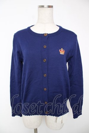 画像: Jane Marple / クラウンエンブロイダリーのカーディガン（2017年） M ネイビー Y-25-12-22-105-JM-TO-SZ-ZY