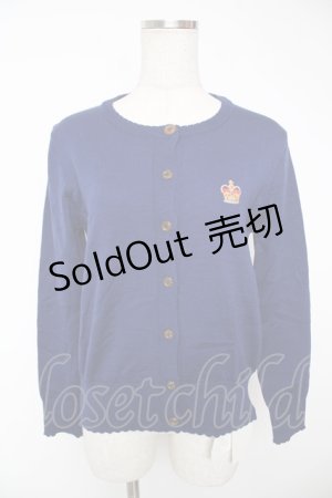 画像: Jane Marple / クラウンエンブロイダリーのカーディガン（2017年） M ネイビー Y-25-12-22-105-JM-TO-SZ-ZY