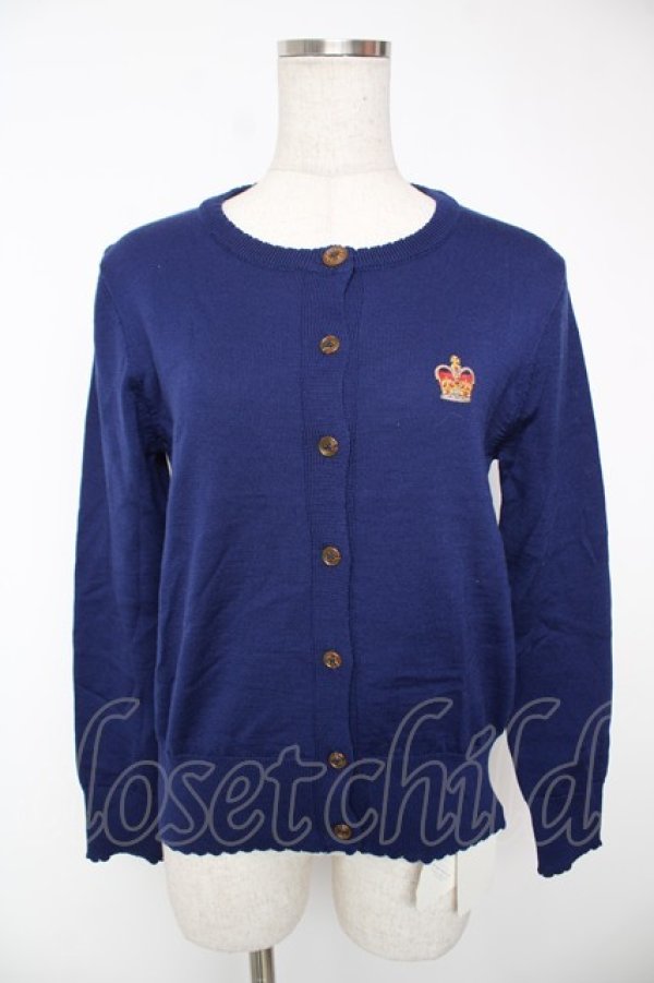 画像1: Jane Marple / クラウンエンブロイダリーのカーディガン（2017年） M ネイビー Y-25-12-22-105-JM-TO-SZ-ZY (1)