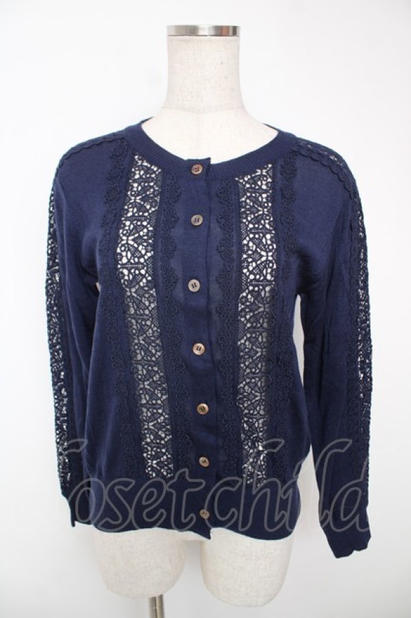 画像1: Jane Marple Dans Le Salon / キュプラコットンレースカーディガン M ネイビー Y-25-12-22-106-JM-TO-SZ-ZY (1)