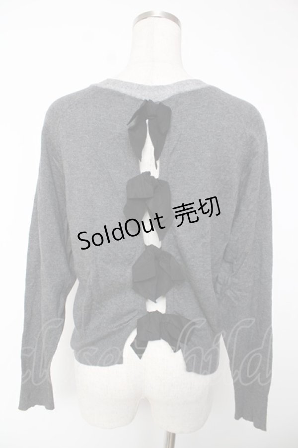 画像2: Jane Marple Dans Le Salon / バックリボンカーディガン M グレー Y-25-12-22-108-JM-TO-SZ-ZI (2)