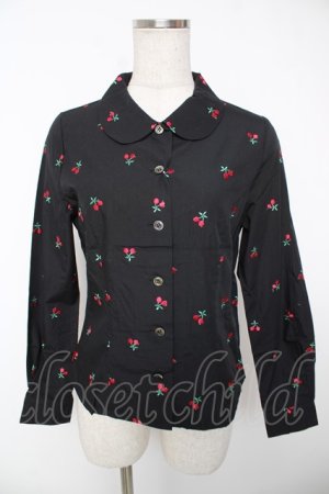 画像: MILK / チェリー刺繍シャツ  ブラック Y-25-12-22-111-ML-BL-SZ-ZY