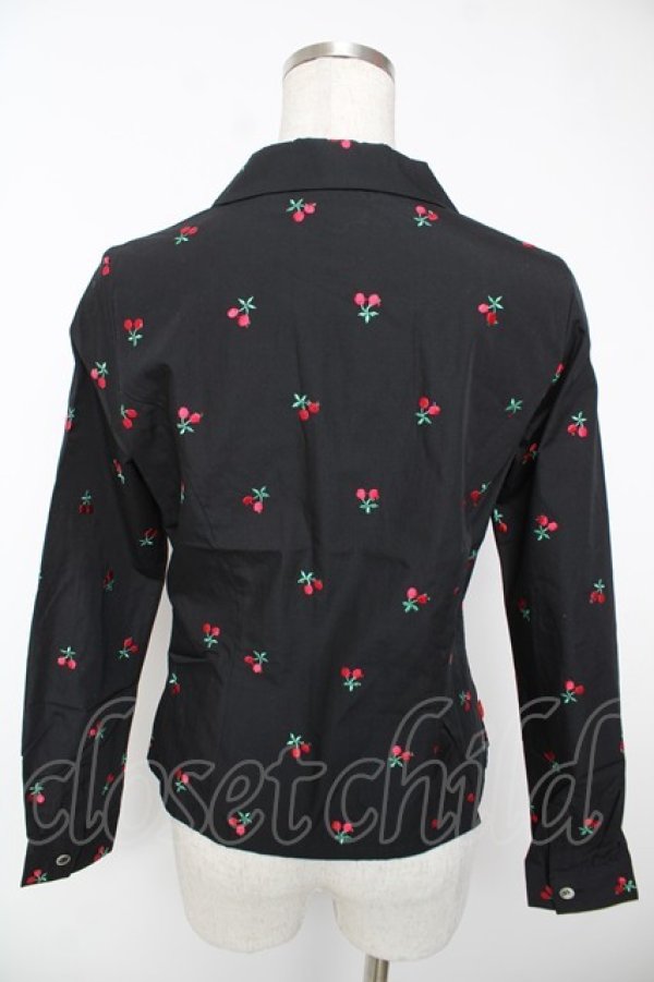 画像2: MILK / チェリー刺繍シャツ  ブラック Y-25-12-22-111-ML-BL-SZ-ZY (2)