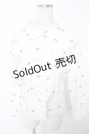 画像: MILK / チェリー刺繍シャツ  アイボリー Y-25-12-22-112-ML-BL-SZ-ZY
