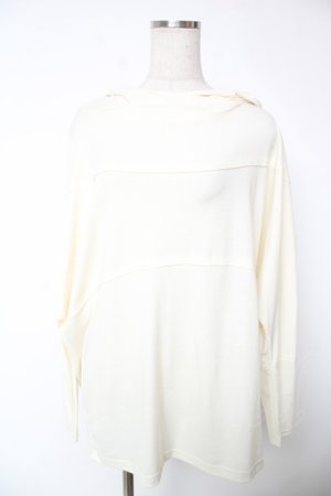 画像: ALGONQUINS / 表ステッチ加工スカルptフーディートップス F アイボリー Y-25-12-22-115-AL-TO-SZ-ZY