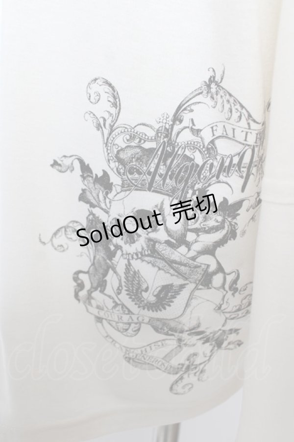 画像3: ALGONQUINS / 表ステッチ加工スカルptフーディートップス F アイボリー Y-25-12-22-115-AL-TO-SZ-ZI (3)