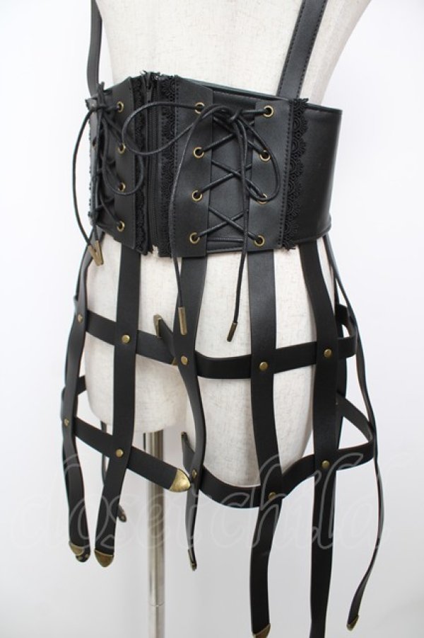 画像3: ATELIER PIERROT / Baroque Cage Corset Harness  ブラック Y-25-12-22-123-EL-TO-SZ-ZY (3)