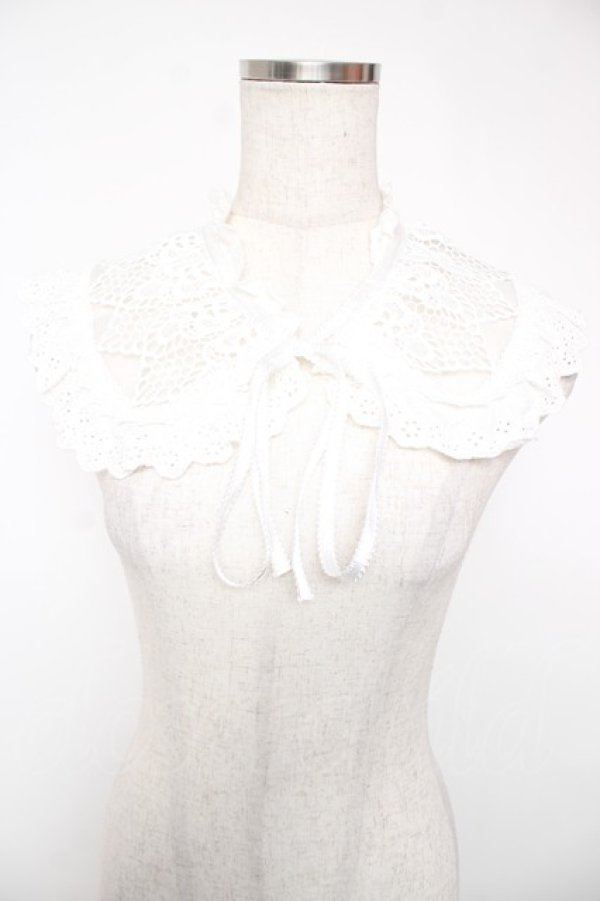 画像1: axes femme / モチーフレース使い付け襟 F 白 Y-25-12-22-018-AX-ZA-SZ-ZY (1)