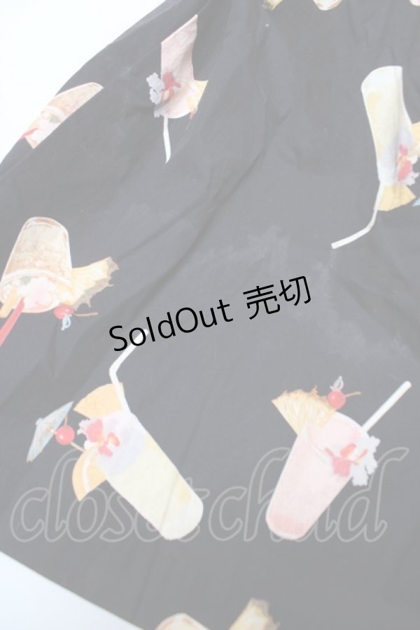 画像4: PINK HOUSE / カクテル柄サロペットスカート F 黒 Y-25-12-22-126-LO-OP-SZ-ZY (4)