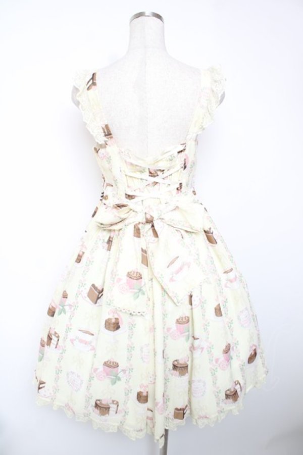 画像2: Angelic Pretty / Chocolate Teatimeジャンパースカート  イエロー Y-25-12-22-127-AP-OP-SZ-ZY (2)